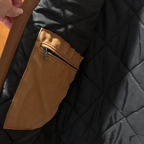 Carhartt Brown/Tan Duck Work Jacket with Corduroy Collar - Picture 4 of 7